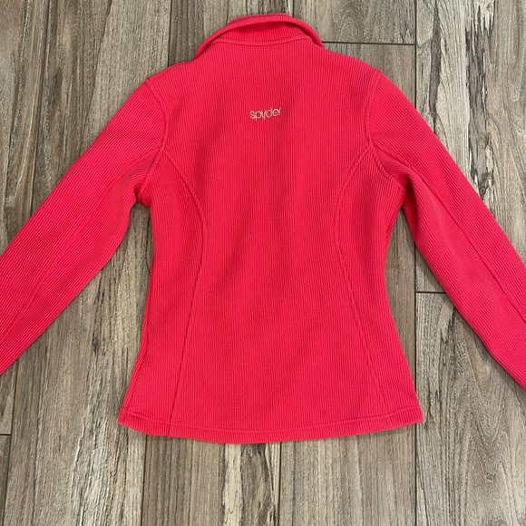 Spyder Core Pink Zip Front Fleece Knit Jacket - Picture 6 of 9